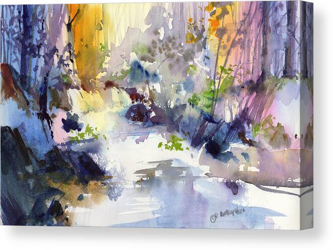 New England Scenes Canvas Print featuring the painting Secret Falls by P Anthony Visco