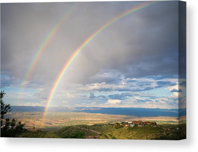 Rainbow Canvas Print featuring the photograph Seeing Double by Alexey Stiop