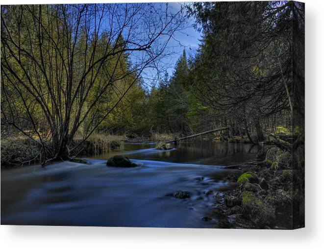 Marathon County Canvas Print featuring the photograph Serene Plover River by Dale Kauzlaric