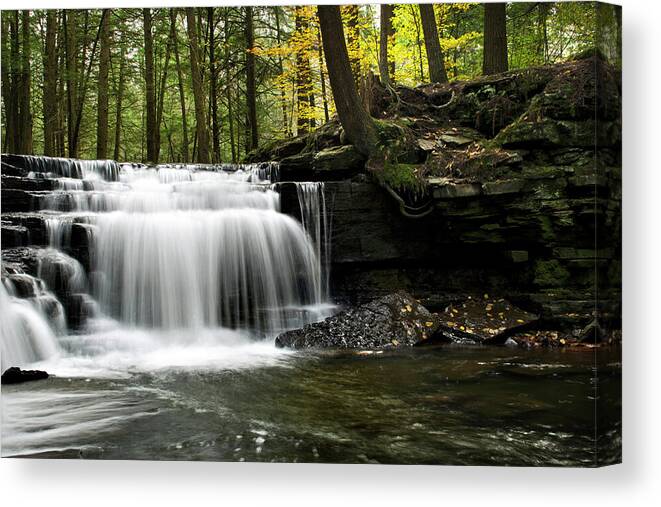 Waterfalls Canvas Print featuring the photograph Serenity Waterfalls Landscape by Christina Rollo