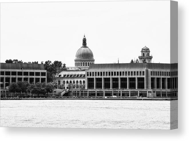 united States Naval Academy Canvas Print featuring the photograph Severn River View of United States Naval Academy by Brendan Reals