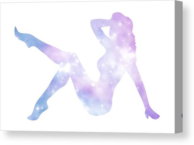 Silhouette Canvas Print featuring the photograph Sexy silhouette lady by Chris Smith
