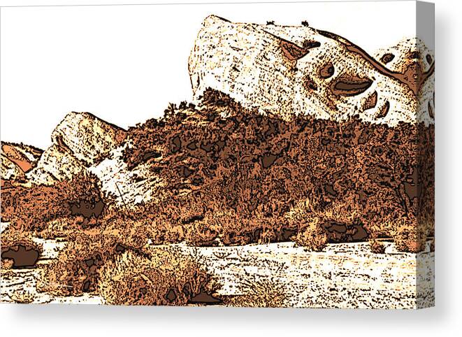 Desert Canvas Print featuring the photograph Shadows of A Great Rock by Pat Wagner