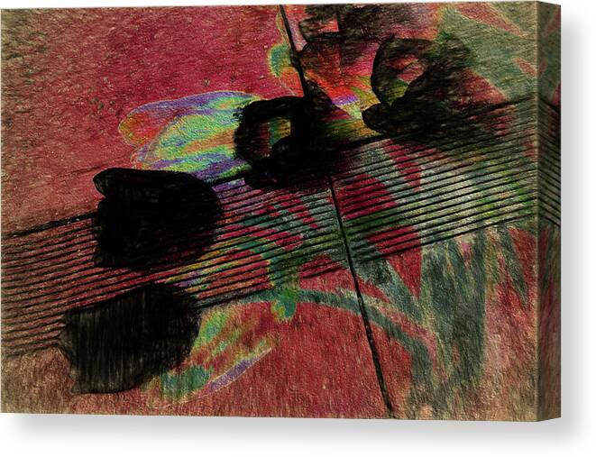 Black Canvas Print featuring the photograph Shadows of Tulips by Sheryl Karas