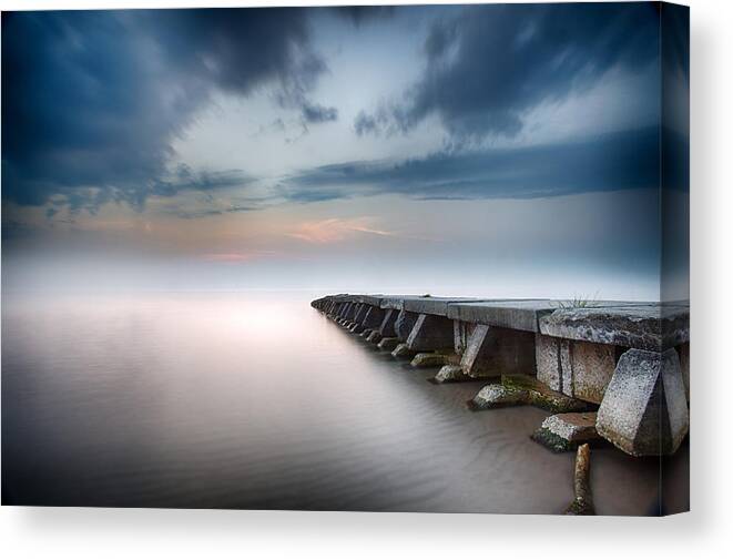 Wisconsin Canvas Print featuring the photograph Sheboygan Jetty 4 by CA Johnson