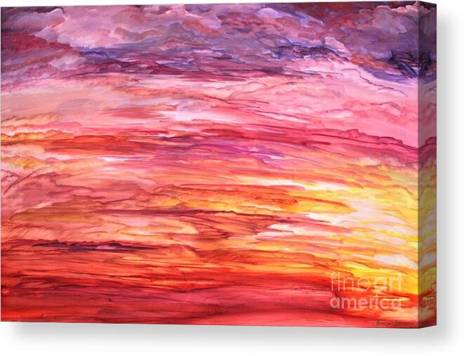 Original Canvas Print featuring the painting Sherbet Sky by Barbara Donovan