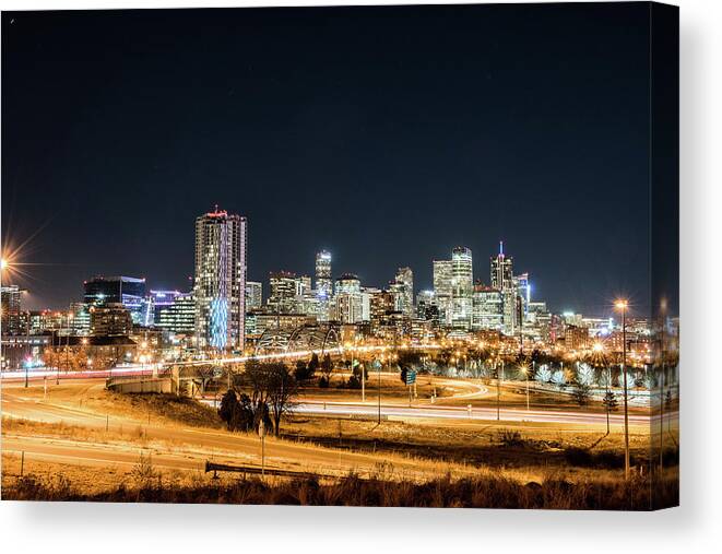 Denver Canvas Print featuring the photograph Shine on Denver by Greg Wyatt