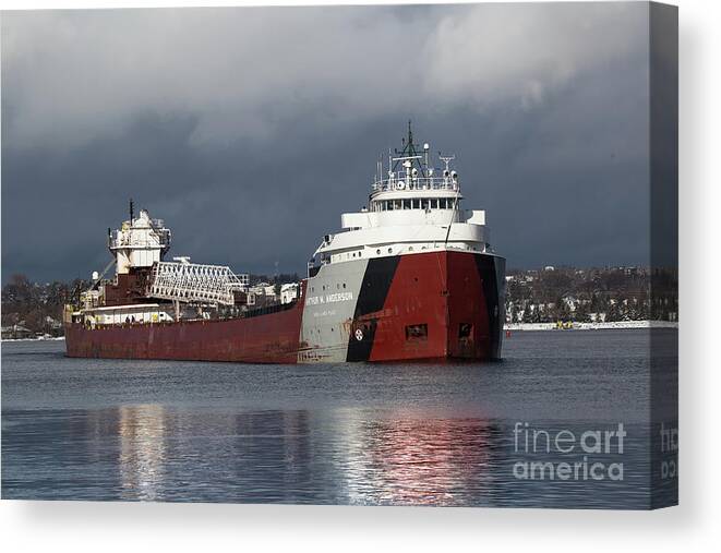 Ship Canvas Print featuring the photograph Ship Arthur Anderson Mission Point-6770 by Norris Seward