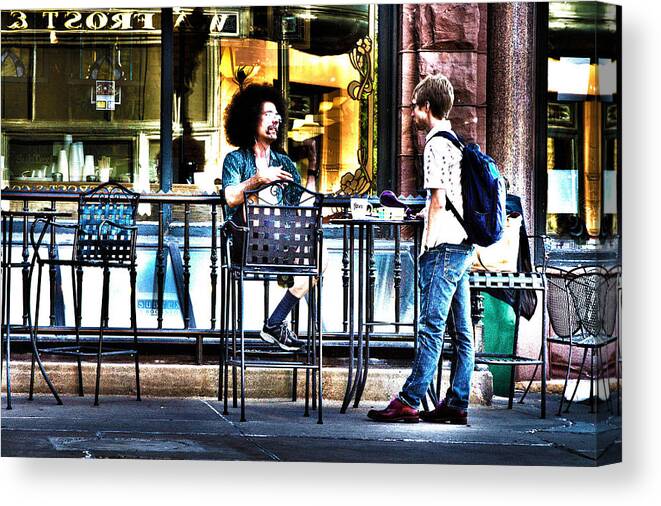 People Canvas Print featuring the photograph 048 - Sidewalk Cafe by David Ralph Johnson