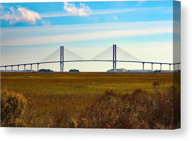 Nature Canvas Print featuring the photograph Sidney Lanier Bridge by DB Hayes