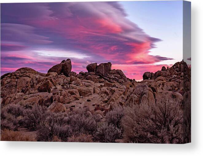 Af Zoom 24-70mm F/2.8g Canvas Print featuring the photograph Sierra Clouds at Sunset by John Hight