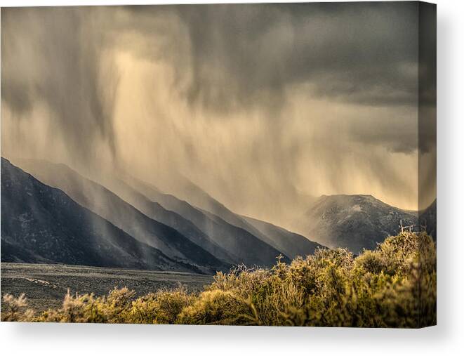 Storm Canvas Print featuring the photograph Sierra Storm from Panum Crater by Janis Knight