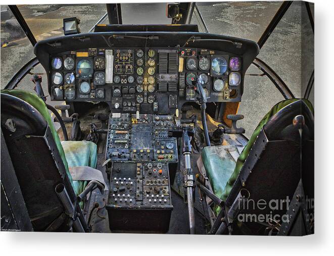 Sikorsky Cockpit Canvas Print featuring the photograph Sikorsky Cockpit by Mitch Shindelbower