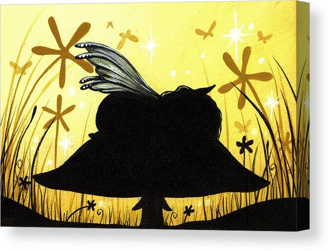 Fantasy Fairy Canvas Print featuring the painting Silent Slumber by Elaina Wagner