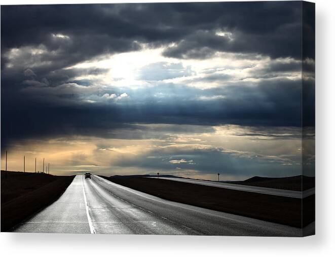 Weather Canvas Print featuring the photograph Silverway by Darcy Dietrich