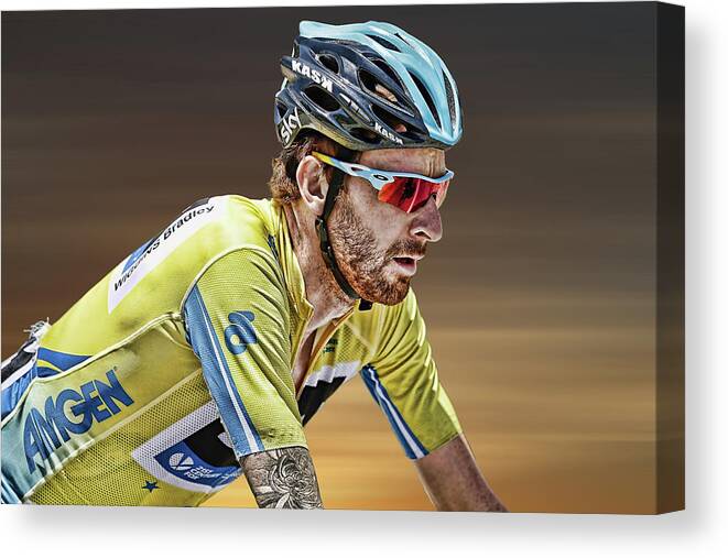 Bradley Wiggins Canvas Print featuring the mixed media Sir Bradders 2 by Smart Aviation