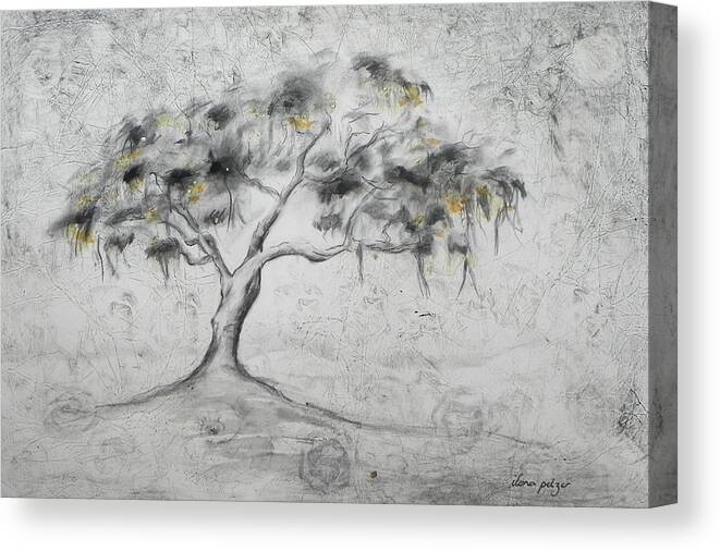 Tree Canvas Print featuring the painting Sjambokpos by Ilona Petzer
