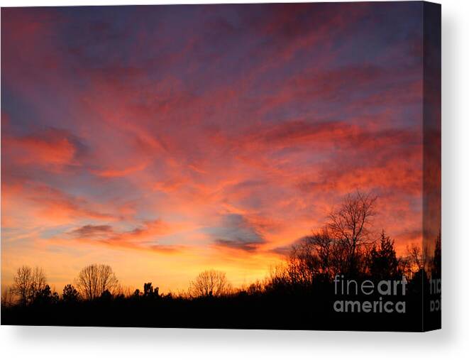 Awesome Skies; Sunset Views; Country Closings Canvas Print featuring the photograph Skies has no limits by Robin Coaker