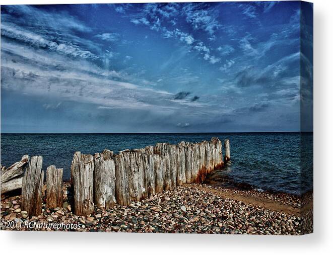 Hdr Canvas Print featuring the photograph Skies of Superior by Rachel Cohen