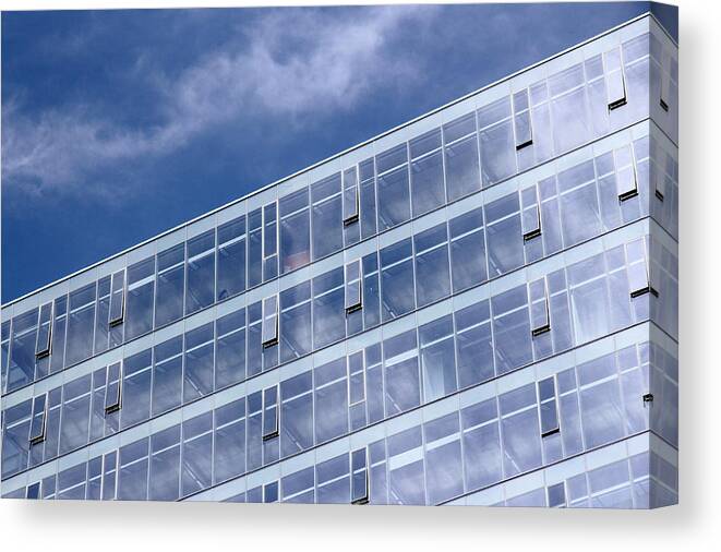 Blue Canvas Print featuring the photograph Sky And Sky With Lines by Kreddible Trout