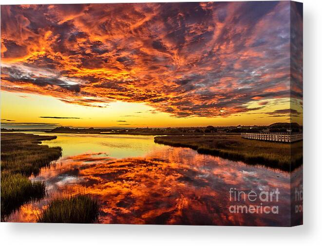 Sunset Canvas Print featuring the photograph Sky on Fire by DJA Images