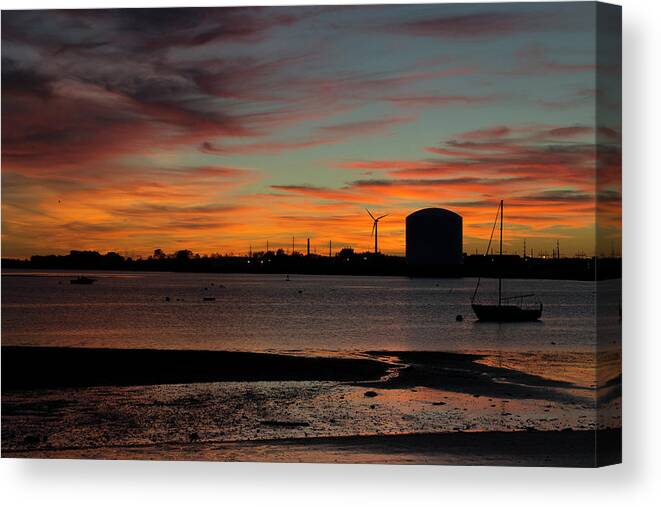Sunset Canvas Print featuring the photograph Sky Steals the Show by Ellen Koplow