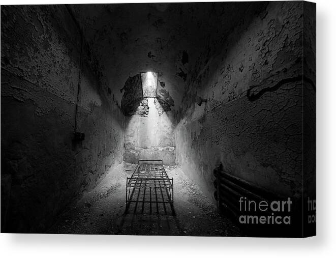 Philly Canvas Print featuring the photograph Sleep Tight BW by Michael Ver Sprill