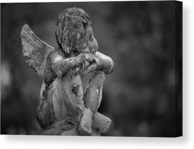 Saints And Angels Canvas Print featuring the photograph Sleeping Cherub by Nadalyn Larsen