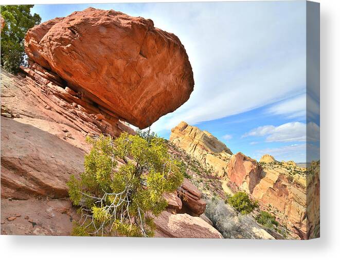 Capitol Reef National Park Canvas Print featuring the photograph Slide Rock by Ray Mathis