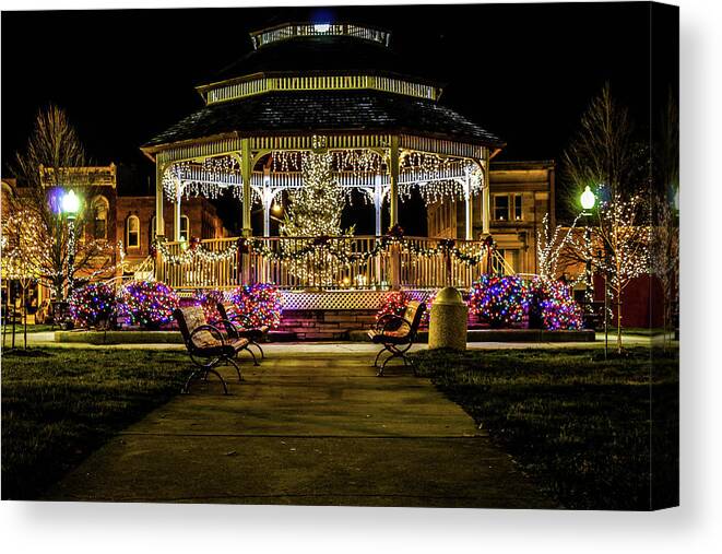 Christmas Canvas Print featuring the photograph Small Town Holiday by Tony HUTSON