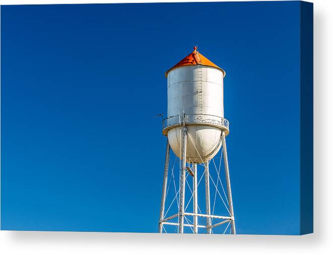 Water Tower Canvas Print featuring the photograph Small Town Water Tower by Todd Klassy