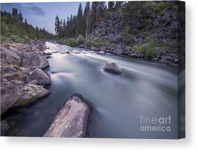 Deschutes Canvas Print featuring the photograph Smooth Rapids of Deschutes River by Twenty Two North Photography