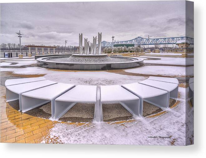 Kentucky Canvas Print featuring the photograph Smothers Park in Owensboro Kentucky by Wendell Thompson