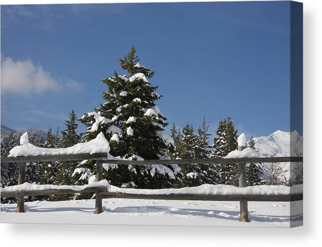 Clouds Canvas Print featuring the photograph Snow and Sky 3 by Mark Smith
