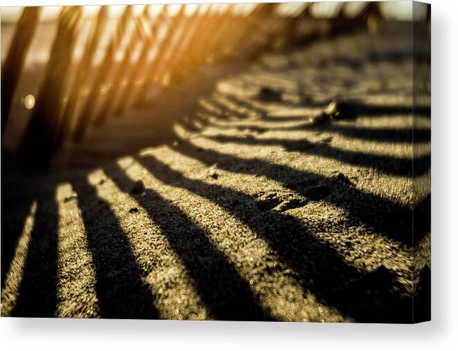 Lens Baby Canvas Print featuring the photograph Soft Focus Sun Rise Though Dunes Fence by Sven Brogren