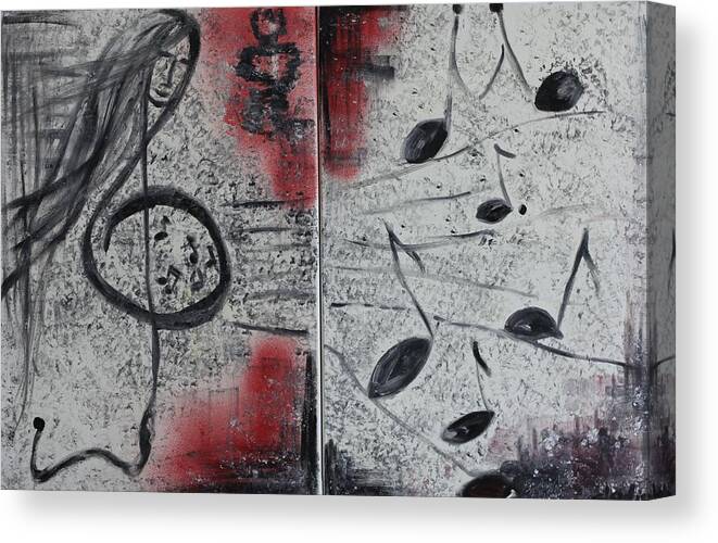 Song Canvas Print featuring the painting Song by Sladjana Lazarevic