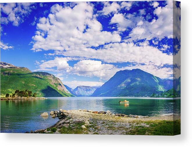 Europe Canvas Print featuring the photograph Soreimsfjorden by Dmytro Korol