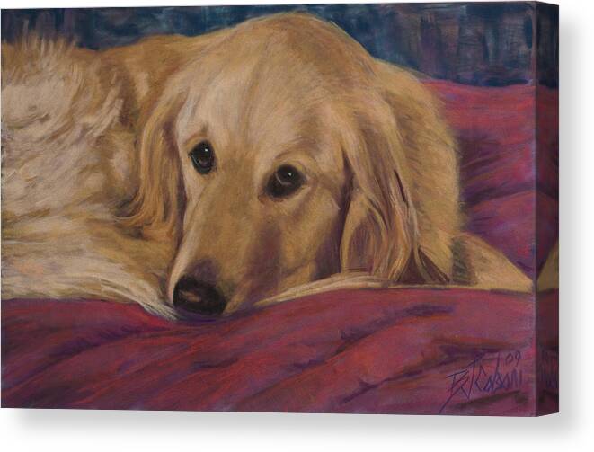 Dogs Canvas Print featuring the painting Soulfull Eyes by Billie Colson