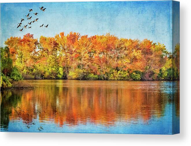 Autumn Canvas Print featuring the photograph Southbound by Cathy Kovarik