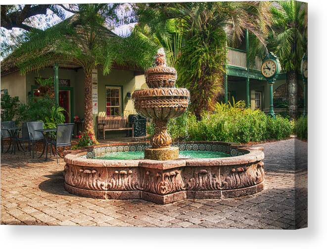 Fountain Canvas Print featuring the photograph Spanish Fountain by Mick Burkey