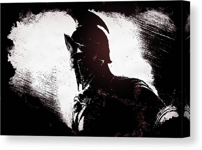Spartan Warrior Canvas Print featuring the painting Spartan Hoplite - 18 by AM FineArtPrints