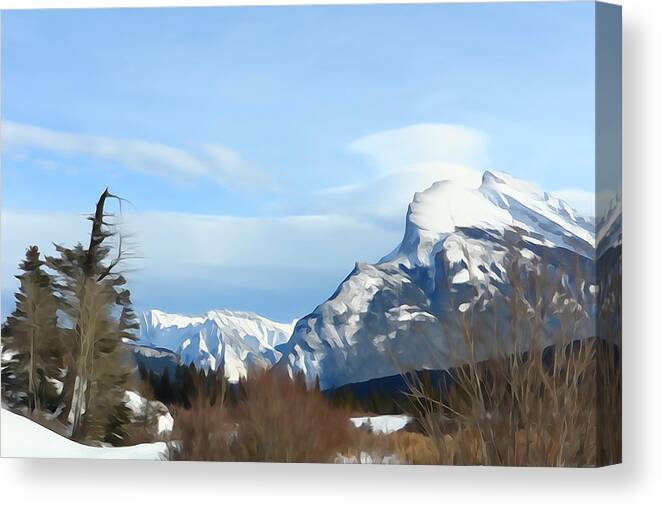 Snow Canvas Print featuring the photograph Spectacular Winter Mountain by Greg Hammond