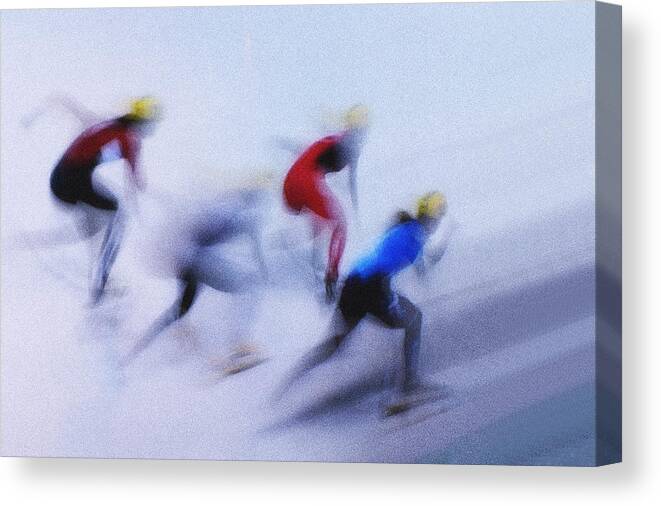 Skating Canvas Print featuring the photograph Speed Skating 1 by Zoran Milutinovic