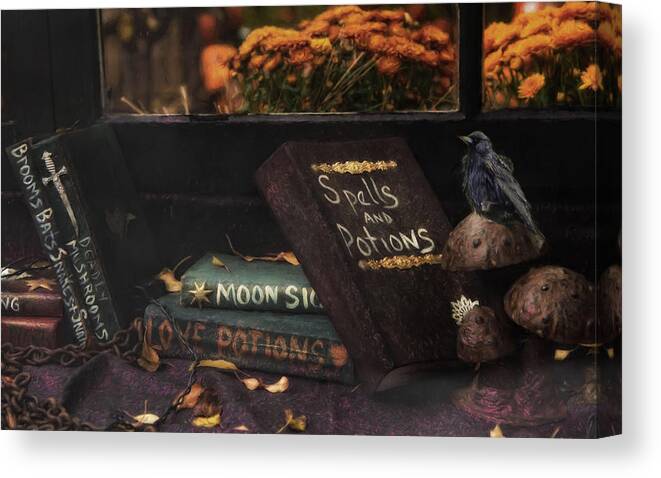 Halloween Canvas Print featuring the photograph Spells and Potions by Robin-Lee Vieira