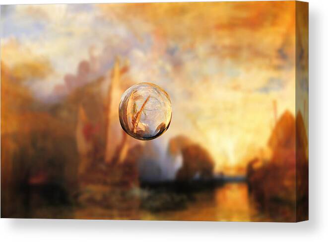 Abstract In The Living Room Canvas Print featuring the digital art Sphere 11 Turner by David Bridburg