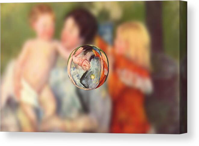 Abstract In The Living Room Canvas Print featuring the digital art Sphere II Cassatt by David Bridburg