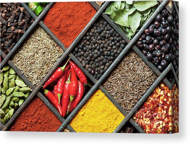 Indian Canvas Print featuring the photograph Spices by Tim Gainey