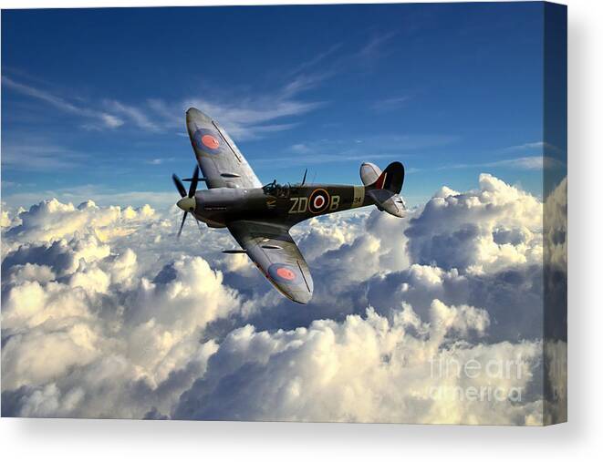 Supermarine Canvas Print featuring the digital art Spitfire MH434 by Airpower Art