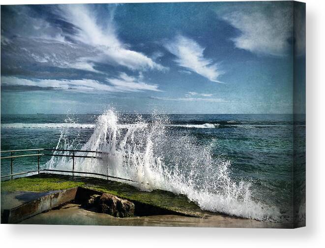 Waves Canvas Print featuring the photograph Splash Happy by Kym Clarke