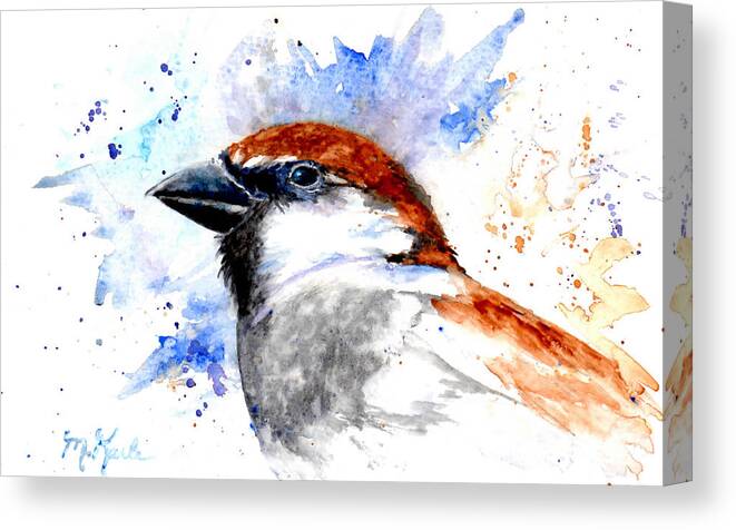 Bird Canvas Print featuring the painting Splendid Sparrow by Marsha Karle